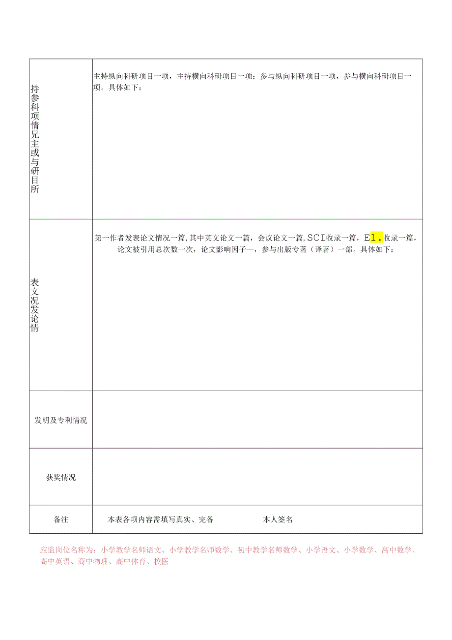 大学附属中学招聘报名表.docx_第3页