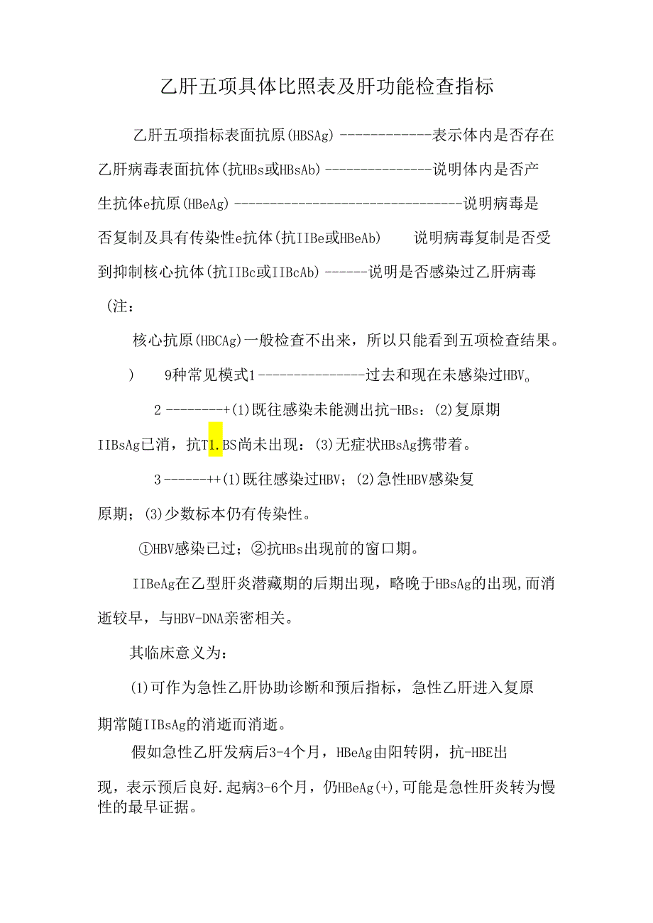 乙肝五项详细对照表及肝功能检查指标_0.docx_第1页