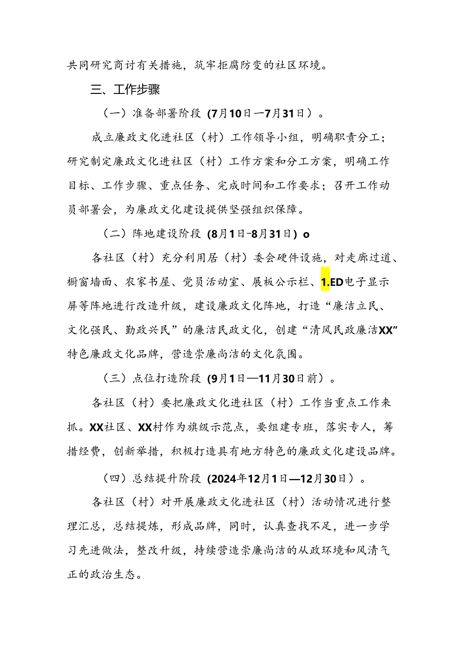 XX镇2024年廉政文化进社区（村）活动工作方案.docx_第3页