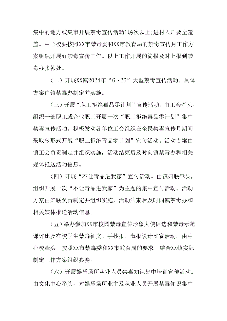 XX镇2024年全民禁毒宣传月系列活动工作方案.docx_第3页