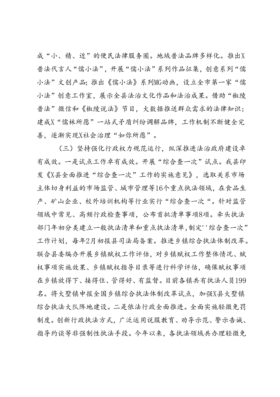 3篇 2024年上半年工作完成情况及下半年工作谋划（县司法局、市投资促进局、区财政局、）.docx_第3页