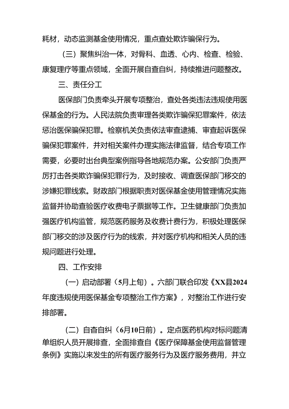 XX县2024年度违规使用医保基金专项整治工作方案.docx_第2页