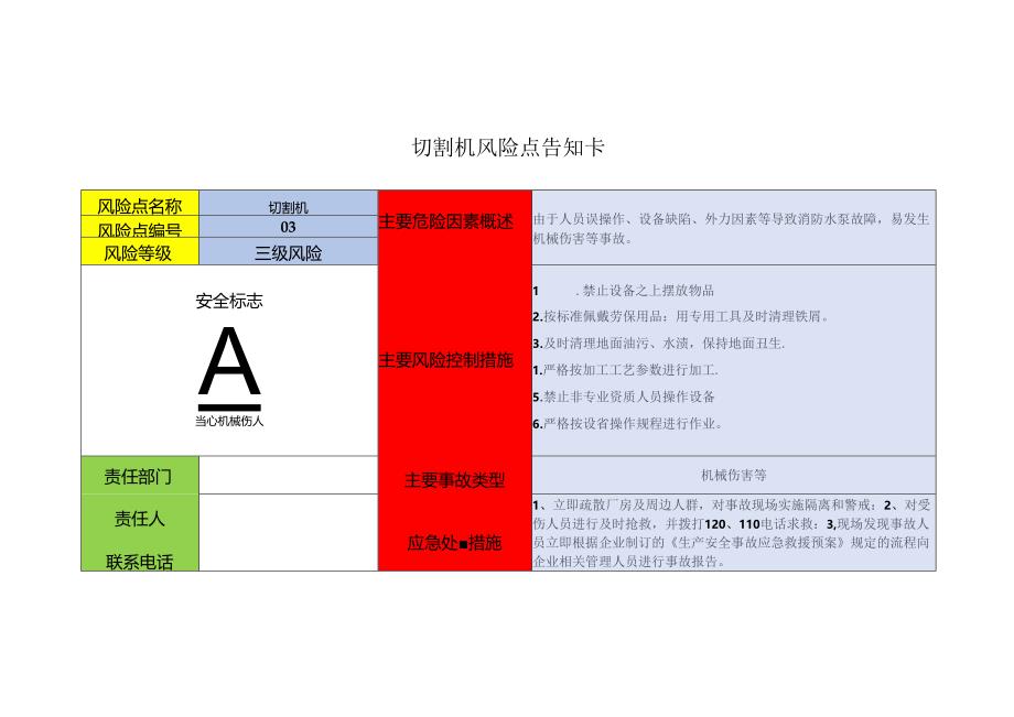 机械设备安全风险告知卡（全套）.docx_第1页