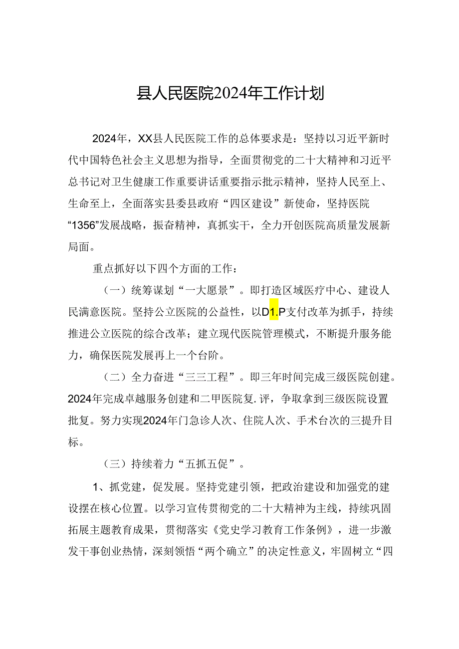 县人民医院2024年工作计划(20240304).docx_第1页