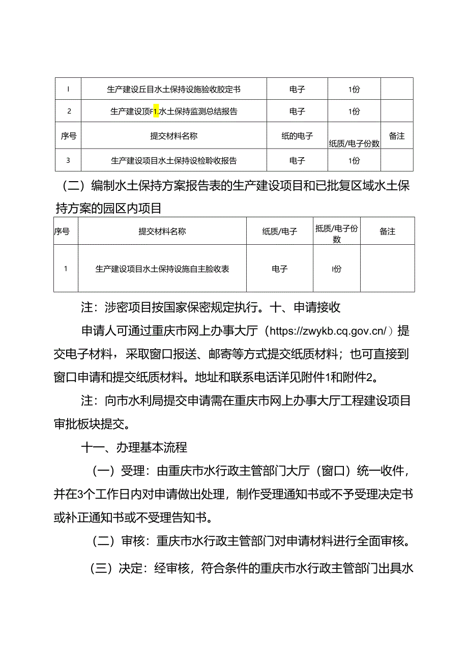 重庆水行政主管部门-生产建设项目水土保持设施自主验收报备办事指南2024版.docx_第3页