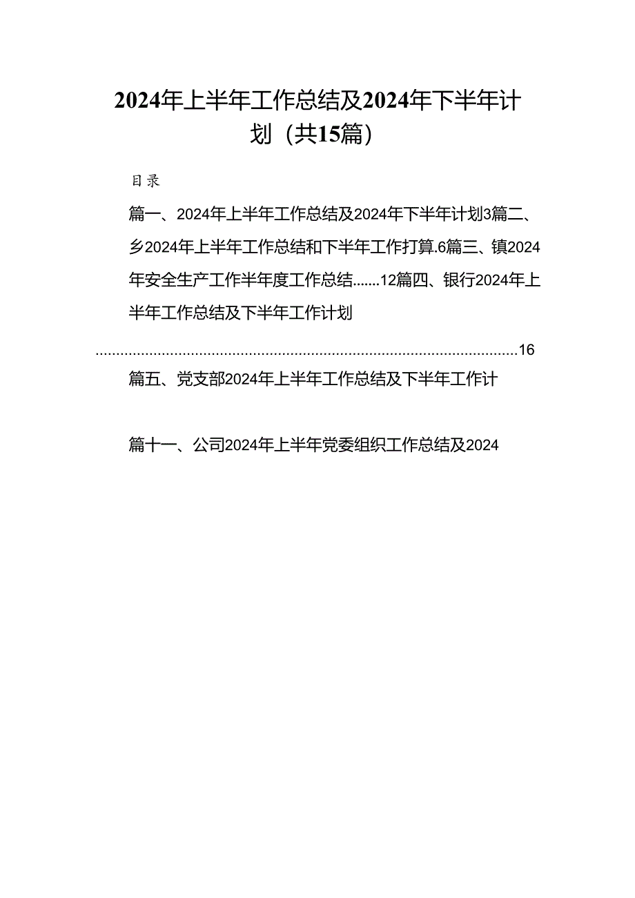 2024年上半年工作总结及年下半年计划15篇（详细版）.docx_第1页