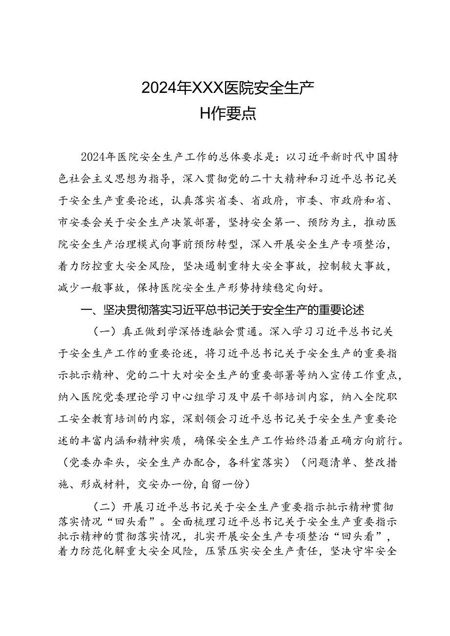 2024年医院安全生产工作要点.docx_第1页