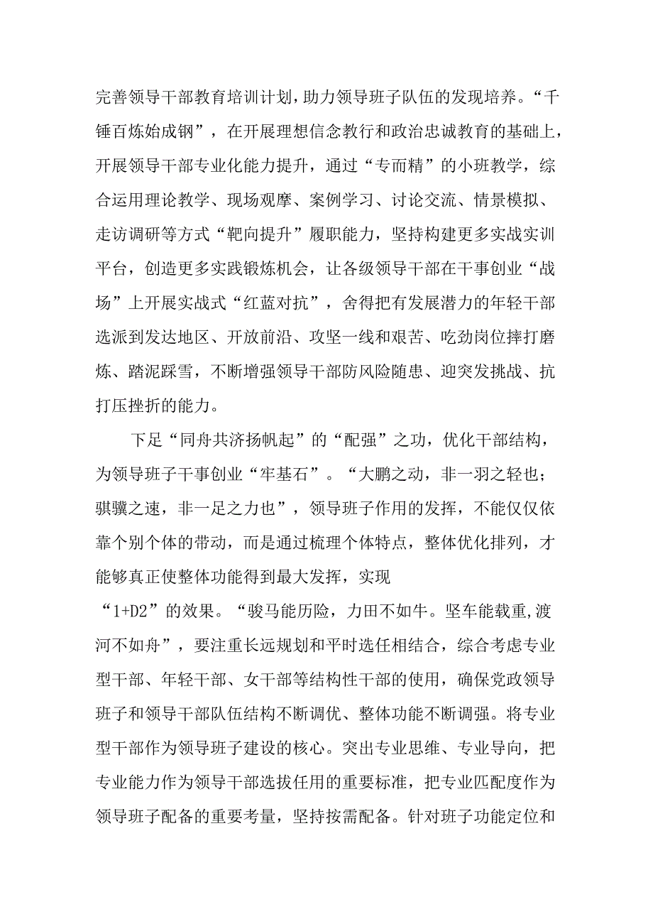 （9篇）深入学习贯彻全国党政领导班子建设规划纲要（2024—2028年）心得体会研讨发言.docx_第2页