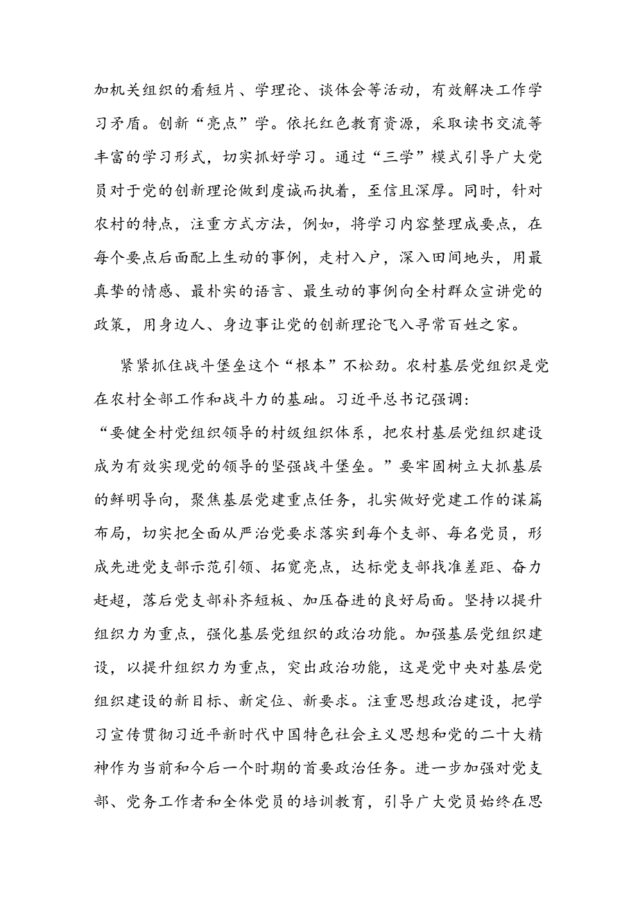 在2024年上半年农村基层党建暨专职党务工作者座谈会上的交流发言.docx_第3页