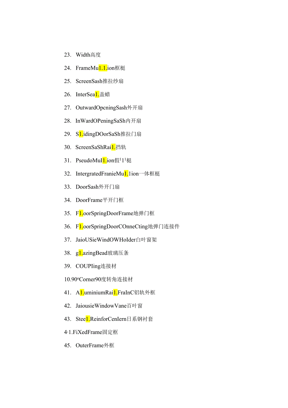 门窗行业专业英文术语.docx_第3页