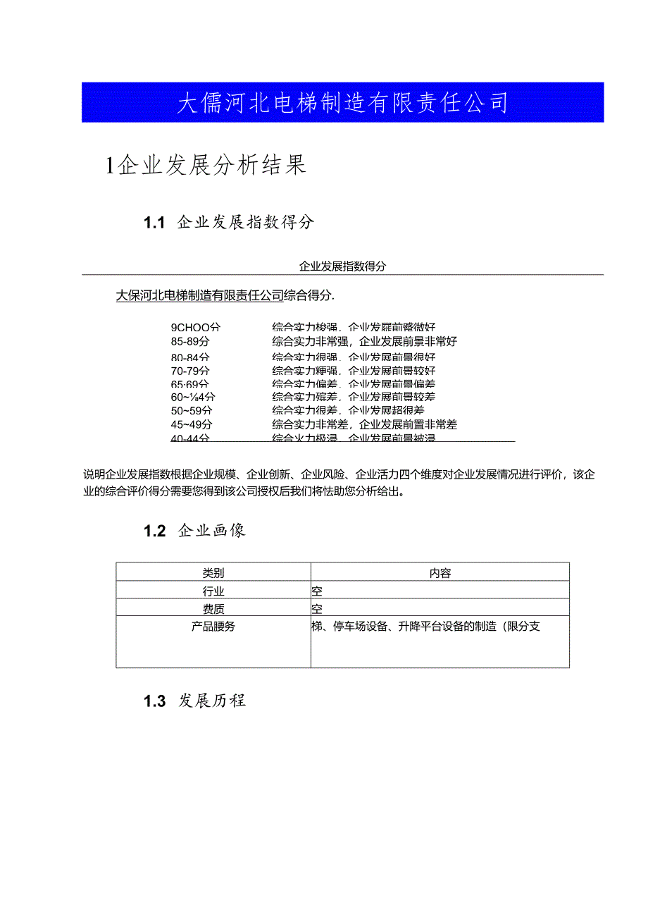 大儒河北电梯制造有限责任公司介绍企业发展分析报告模板.docx_第2页