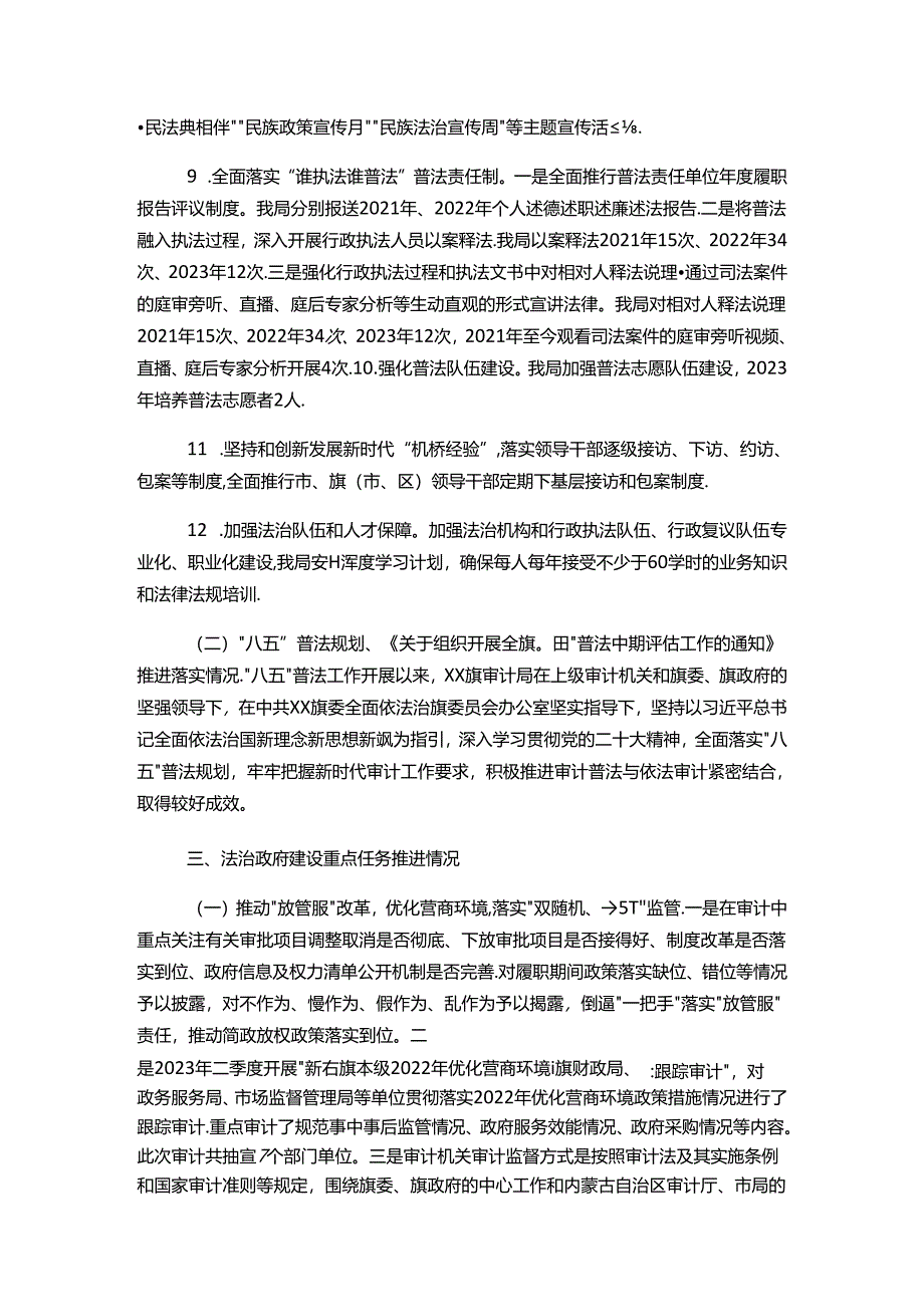 审计局关于开展法治建设专项督察的自查报告.docx_第3页