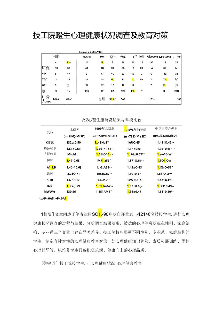 技工院校学生心理健康状况调查及教育对策.docx_第1页