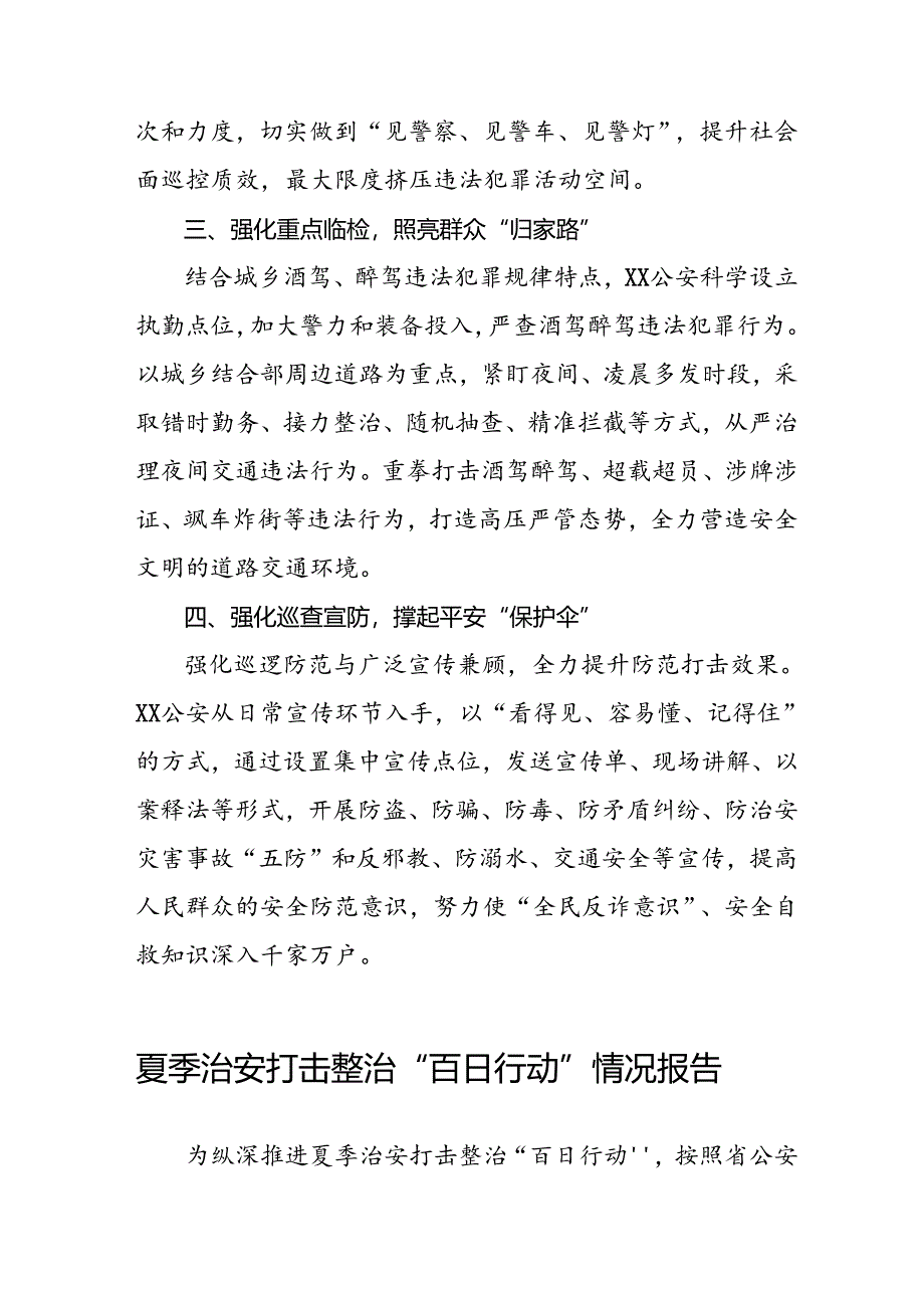 公安深入推进夏季治安打击整治行动情况报告8篇.docx_第2页