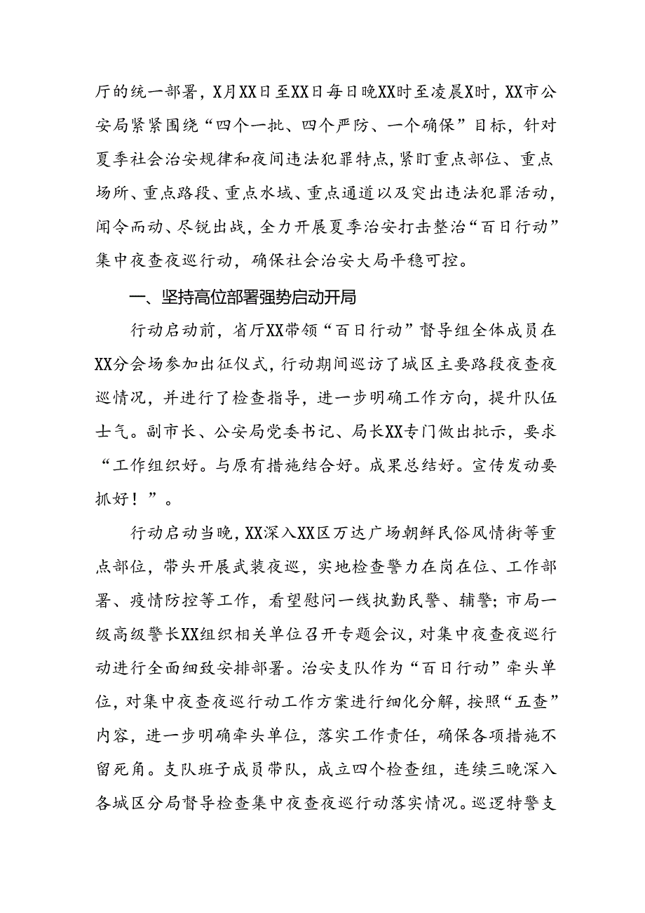 公安深入推进夏季治安打击整治行动情况报告8篇.docx_第3页