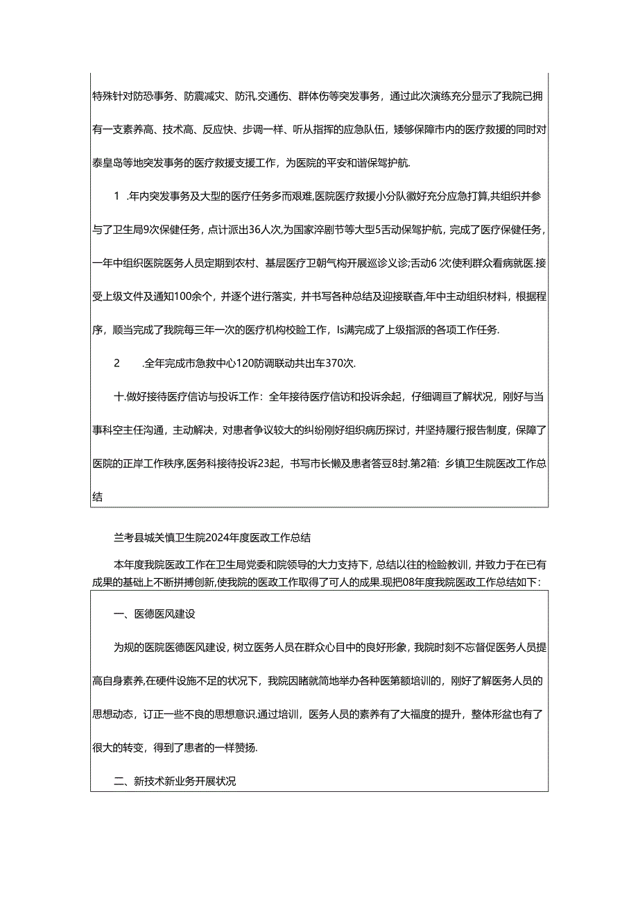 2024年乡镇医院医政工作总结（共6篇）.docx_第3页