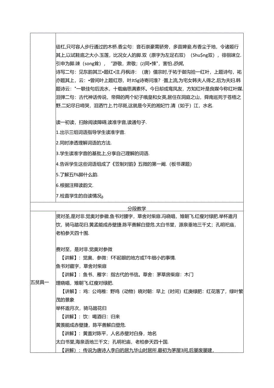 5.《笠翁对韵》五微教案 国学经典上半卷.docx_第2页