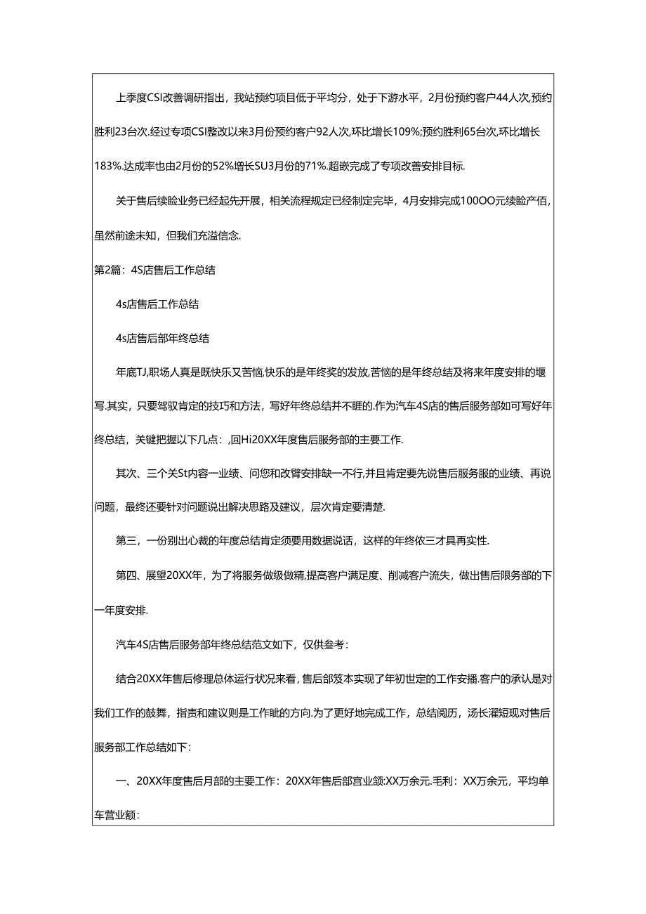 2024年4s店售后工作总结（共7篇）.docx_第2页