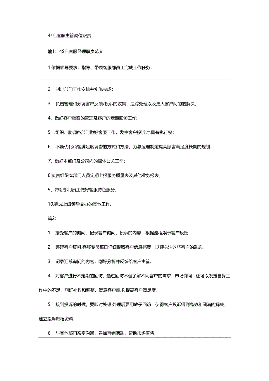 2024年4s店客服专员岗位职责（共13篇）.docx_第2页