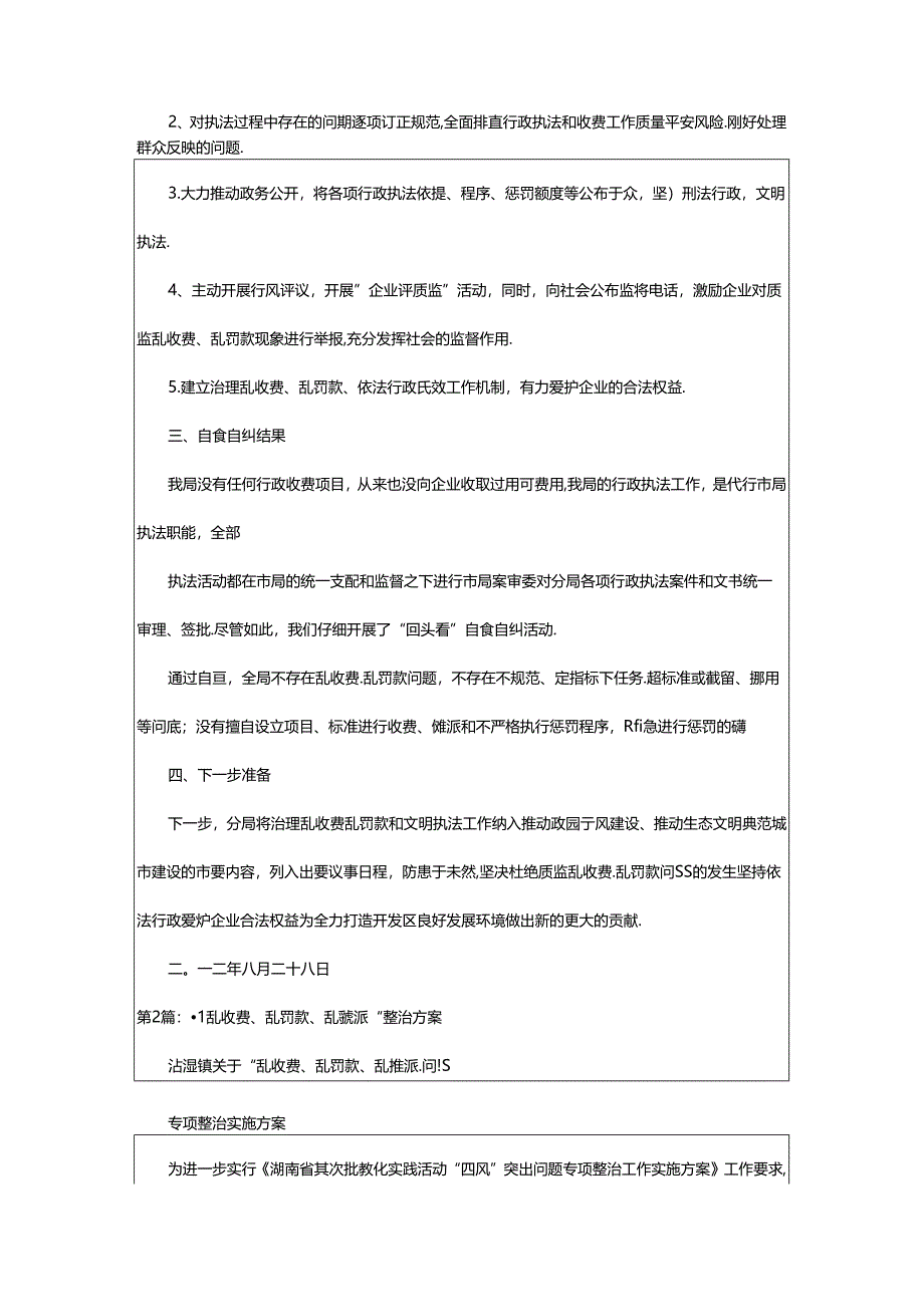 2024年乱收费乱罚款自查报告（共4篇）.docx_第2页