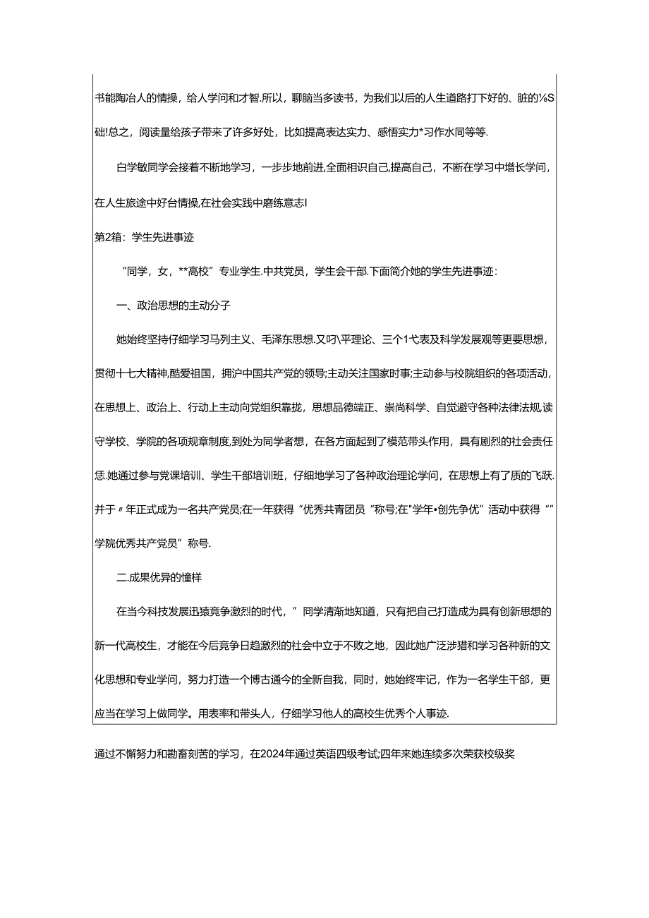 2024年学生读书先进事迹（共13篇）.docx_第2页