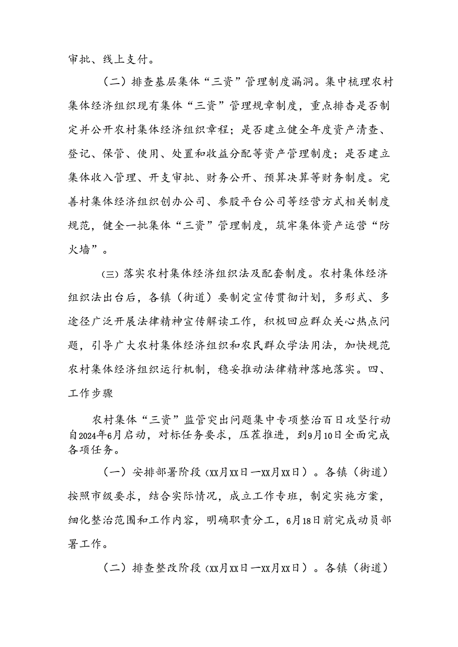 xx市农村集体“三资”监管突出问题集中整治百日攻坚行动实施方案.docx_第3页