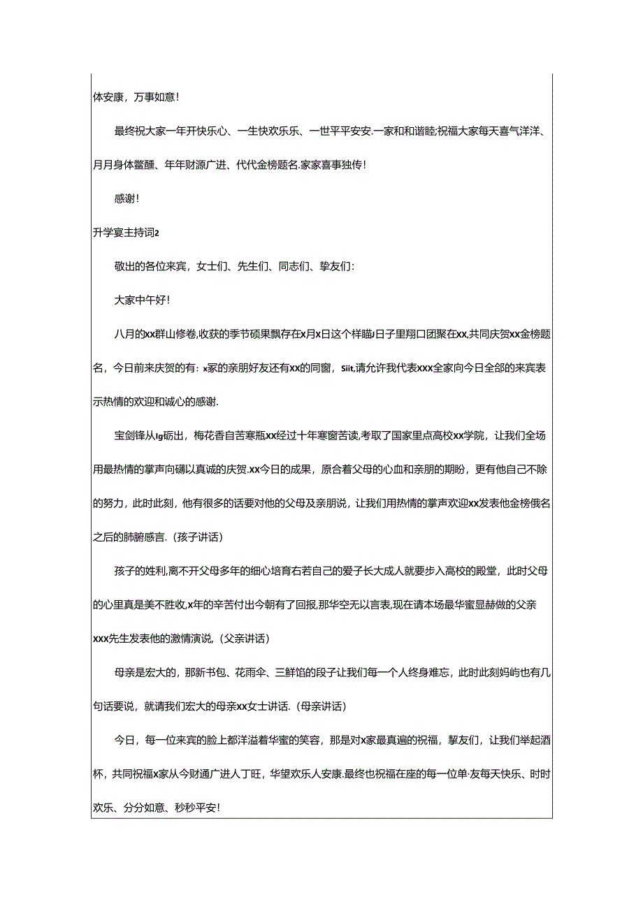 2024年升学宴主持词15篇.docx_第2页