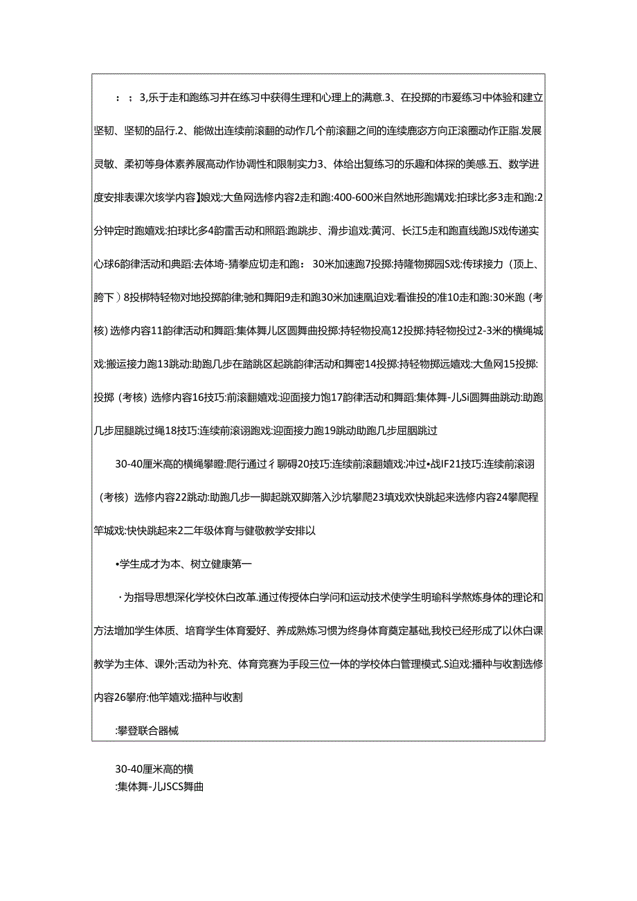 2024年二年级体育与健康教学计划（共5篇）.docx_第2页