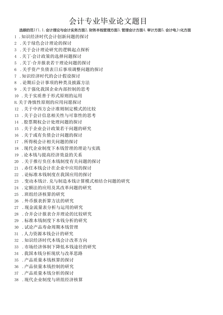 05会计学专业毕业论文题目-会计学专业本科毕业论文题目.docx_第1页