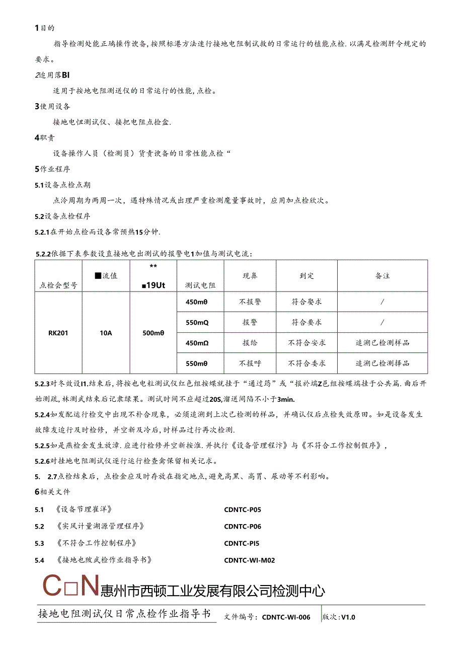 CDNTC-WI-D06 接地电阻测试仪日常点检作业指导书 V1.0.docx_第3页