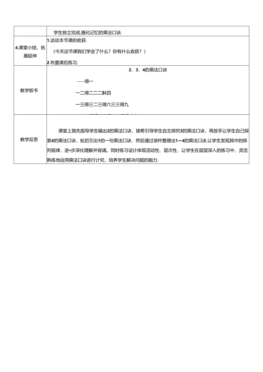 《2、3、4的乘法口诀》教案.docx_第2页