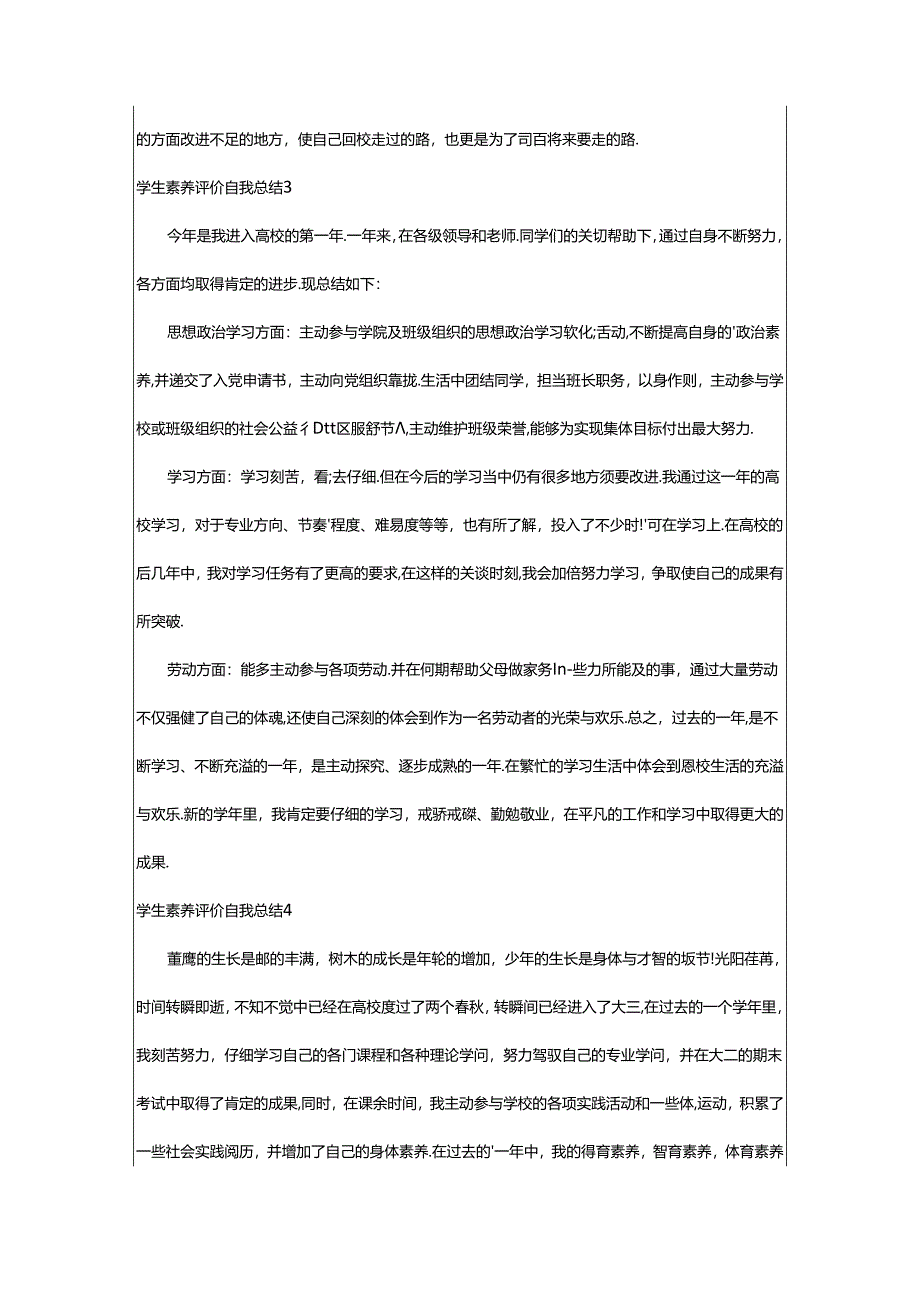 2024年学生素质评价自我总结（精选21篇）.docx_第3页