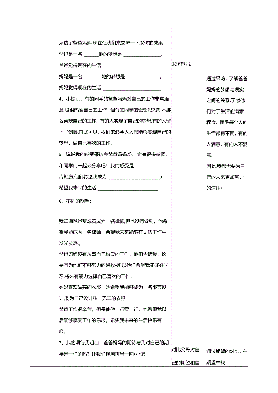 18《爸妈和我谈未来》教学设计 教科版心理健康六年级下册.docx_第2页