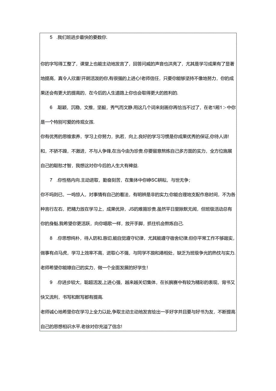 2024年学生评语如何写借鉴材料.docx_第2页