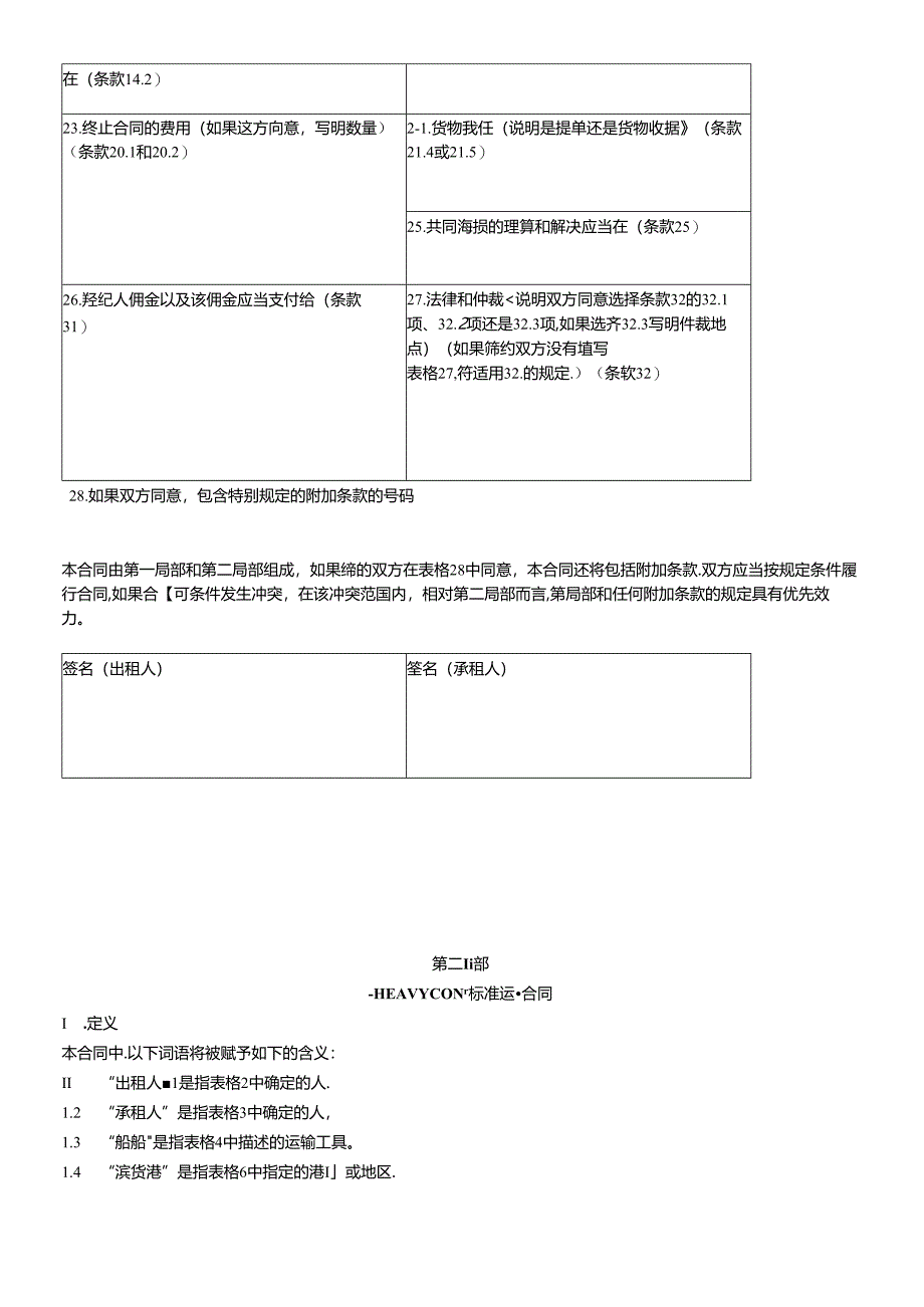 “HEAVYCON”标准运输合同.docx_第2页