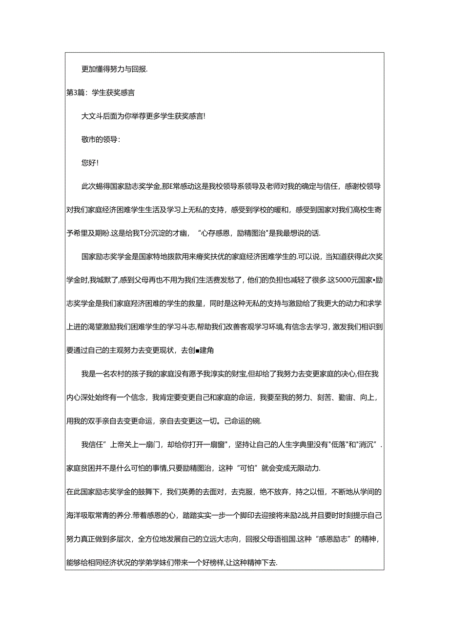 2024年学生获奖感言（共15篇）.docx_第3页