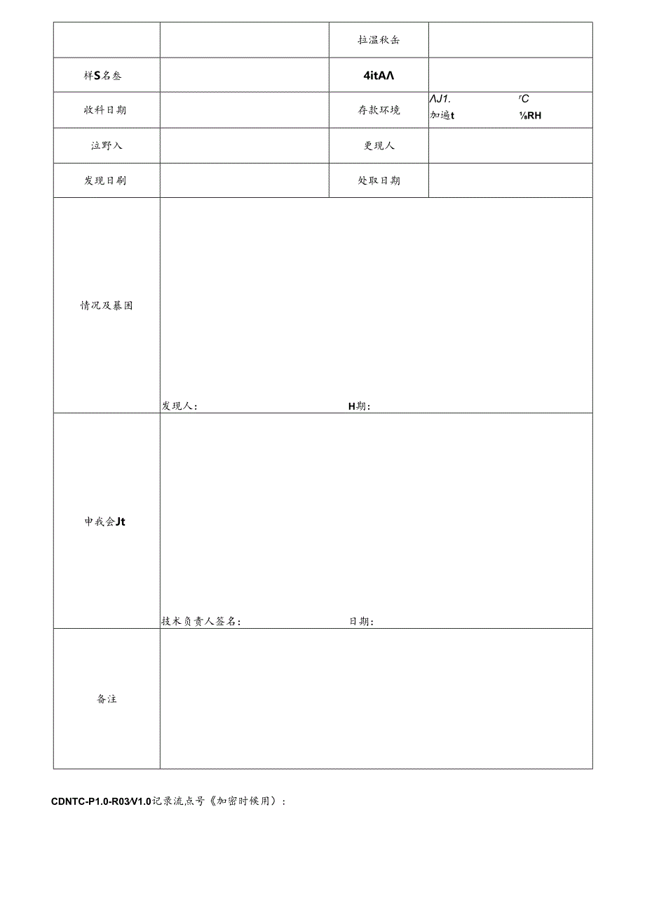 CDNTC-P10-R03 样品损坏、丢失报告表 V1.0.docx_第3页