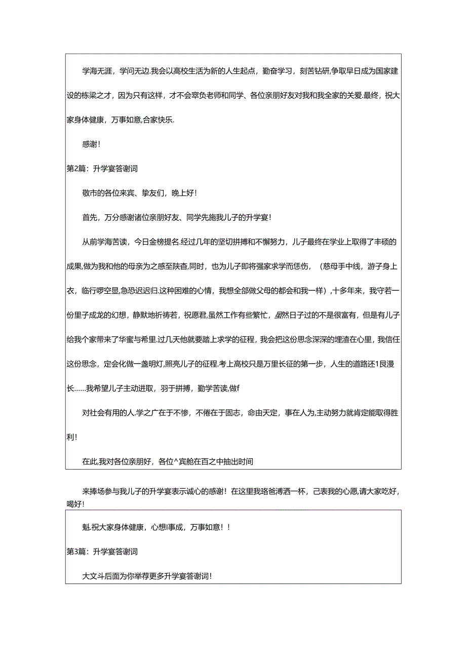 2024年升学宴答谢词（共10篇）.docx_第2页