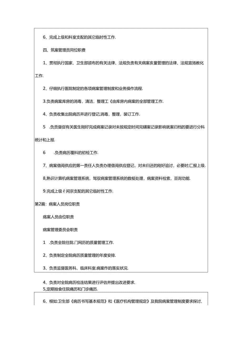 2024年医院病案工作人员岗位职责（共11篇）.docx_第3页