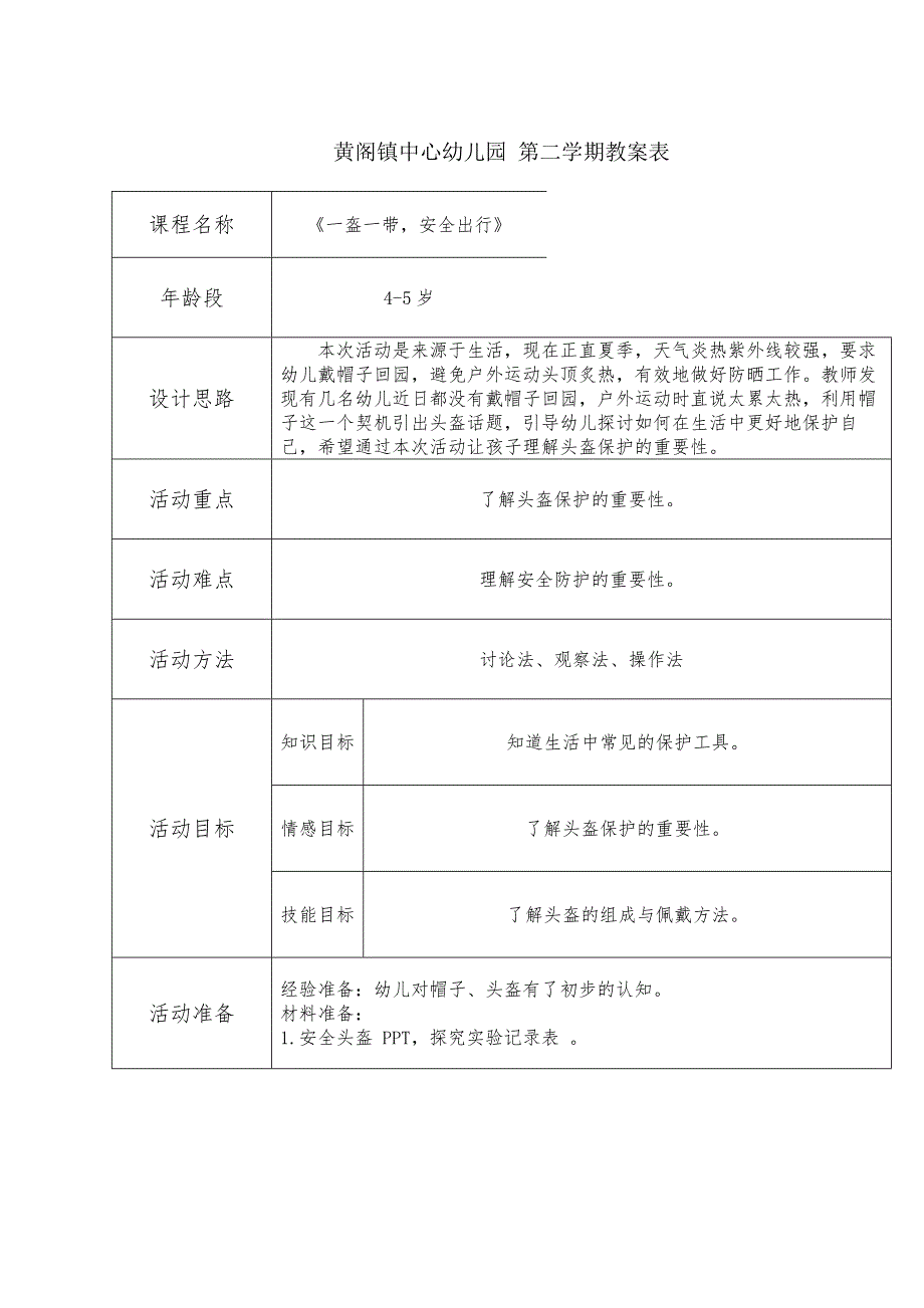 中班健康《一盔一带安全出行》PPT课件教案中班健康《一盔一带安全出行》微教案.doc_第1页