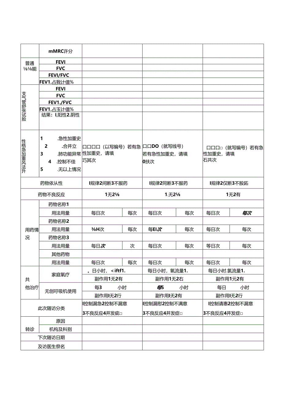 慢性阻塞性肺疾病人群随访服务记录表1-3-5.docx_第2页