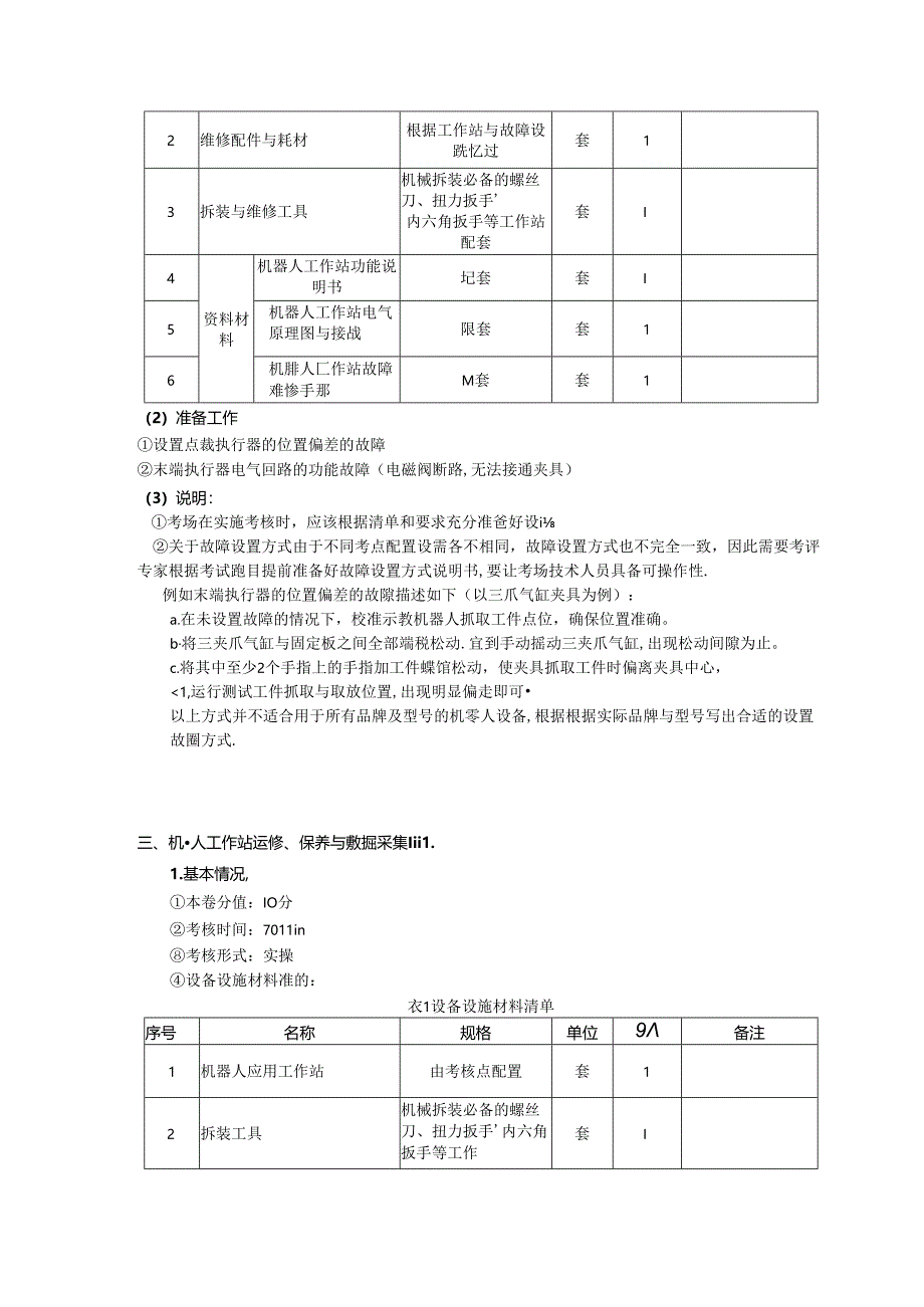 2024年山东省职业技能等级认定试卷 真题 工业机器人运维员三级实操试卷样卷——考场准备通知单.docx_第3页