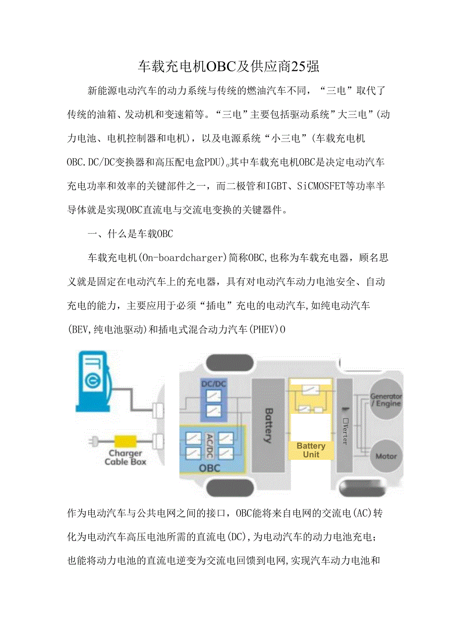 车载充电机OBC及供应商25强.docx_第1页