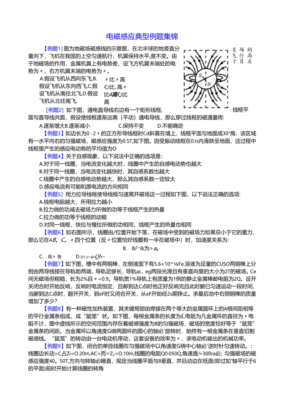 电磁感应典型例题集锦.docx_第1页