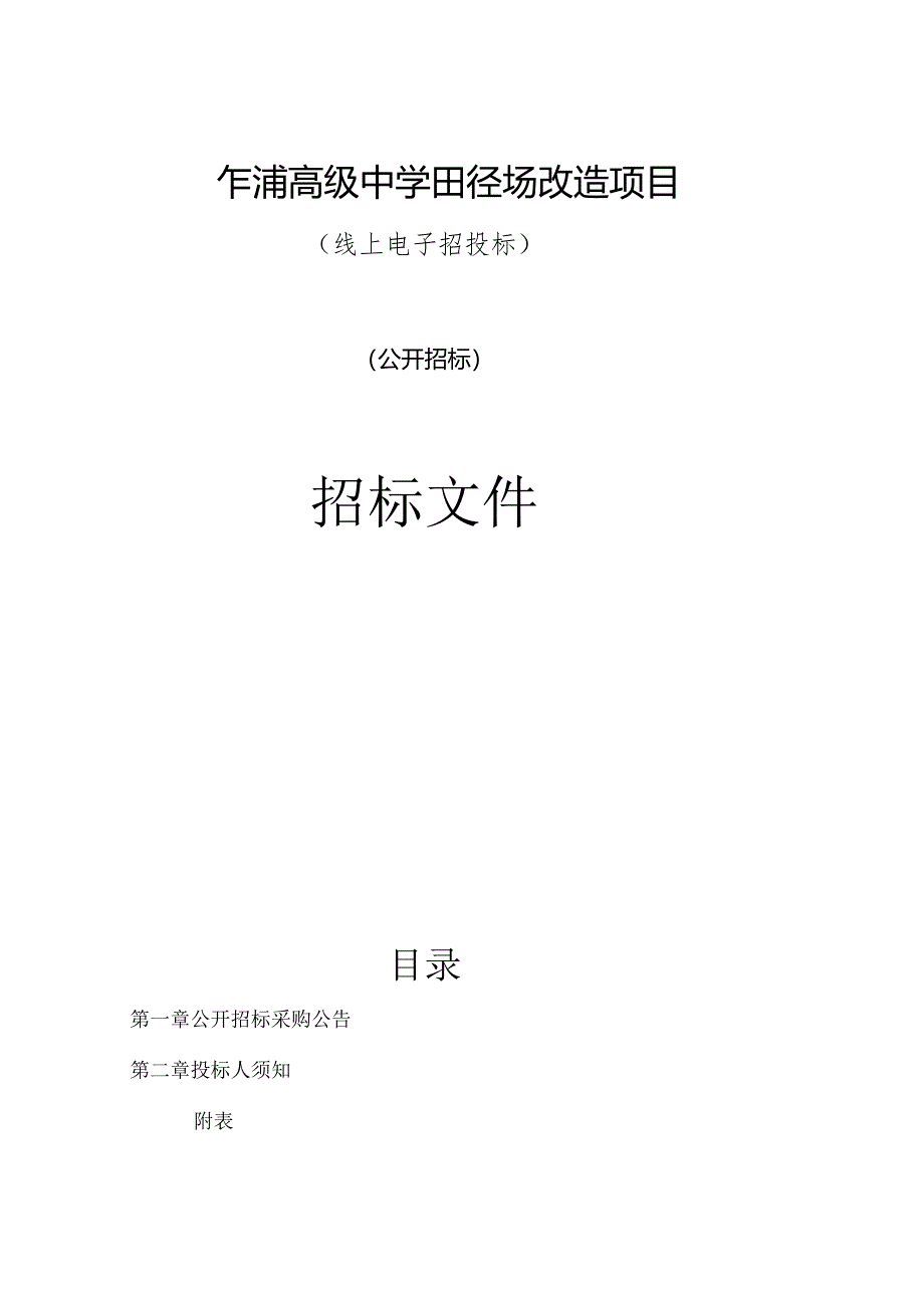 高级中学田径场改造项目招标文件.docx_第1页