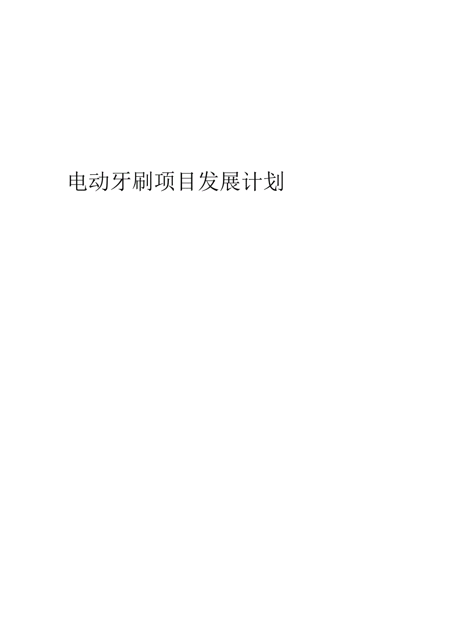 2024年电动牙刷项目发展计划.docx_第1页