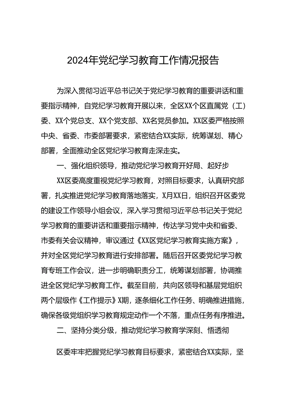 2024年党纪学习教育开展情况报告(二十二篇).docx_第1页