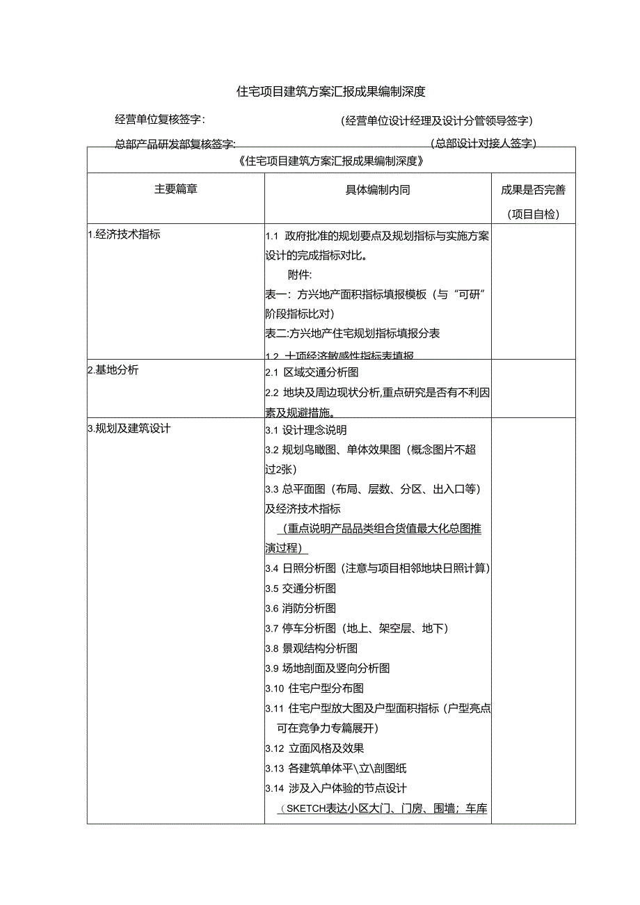 住宅项目建筑方案汇报成果编制深度.docx_第1页