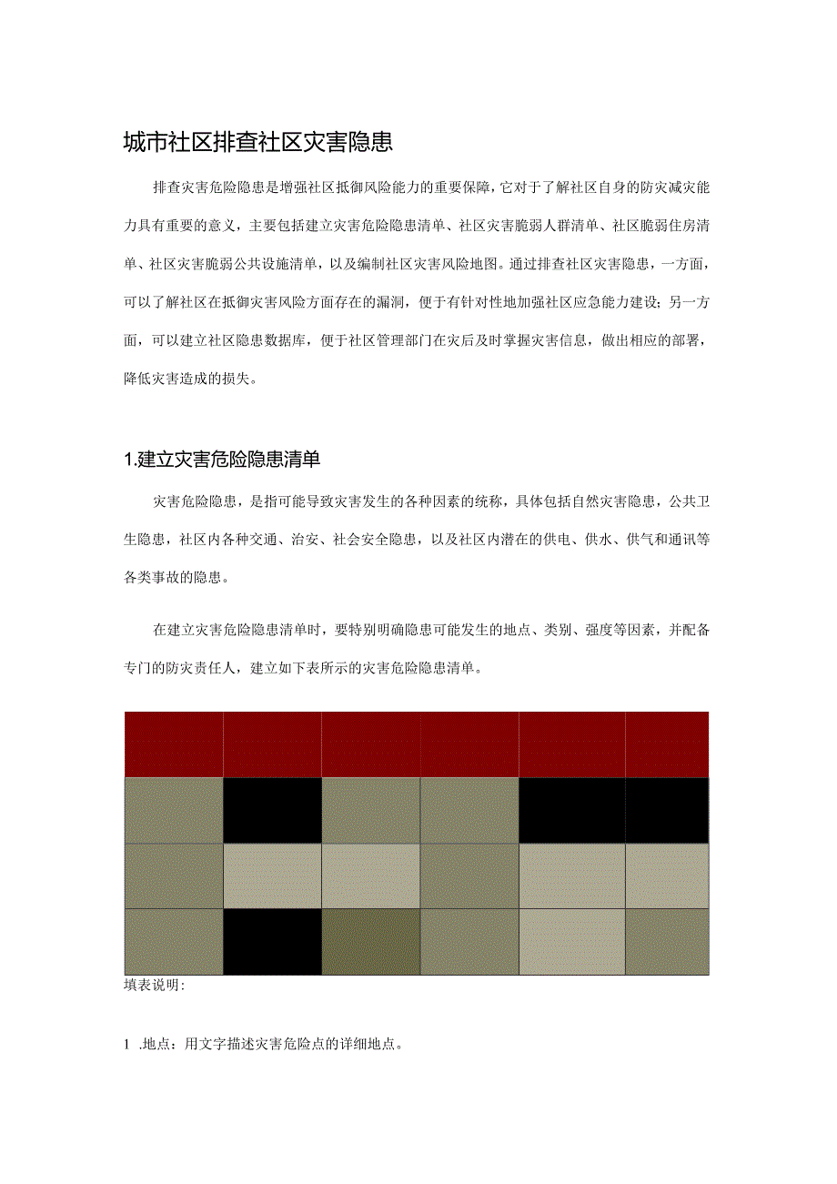 城市社区排查社区灾害隐患.docx_第1页