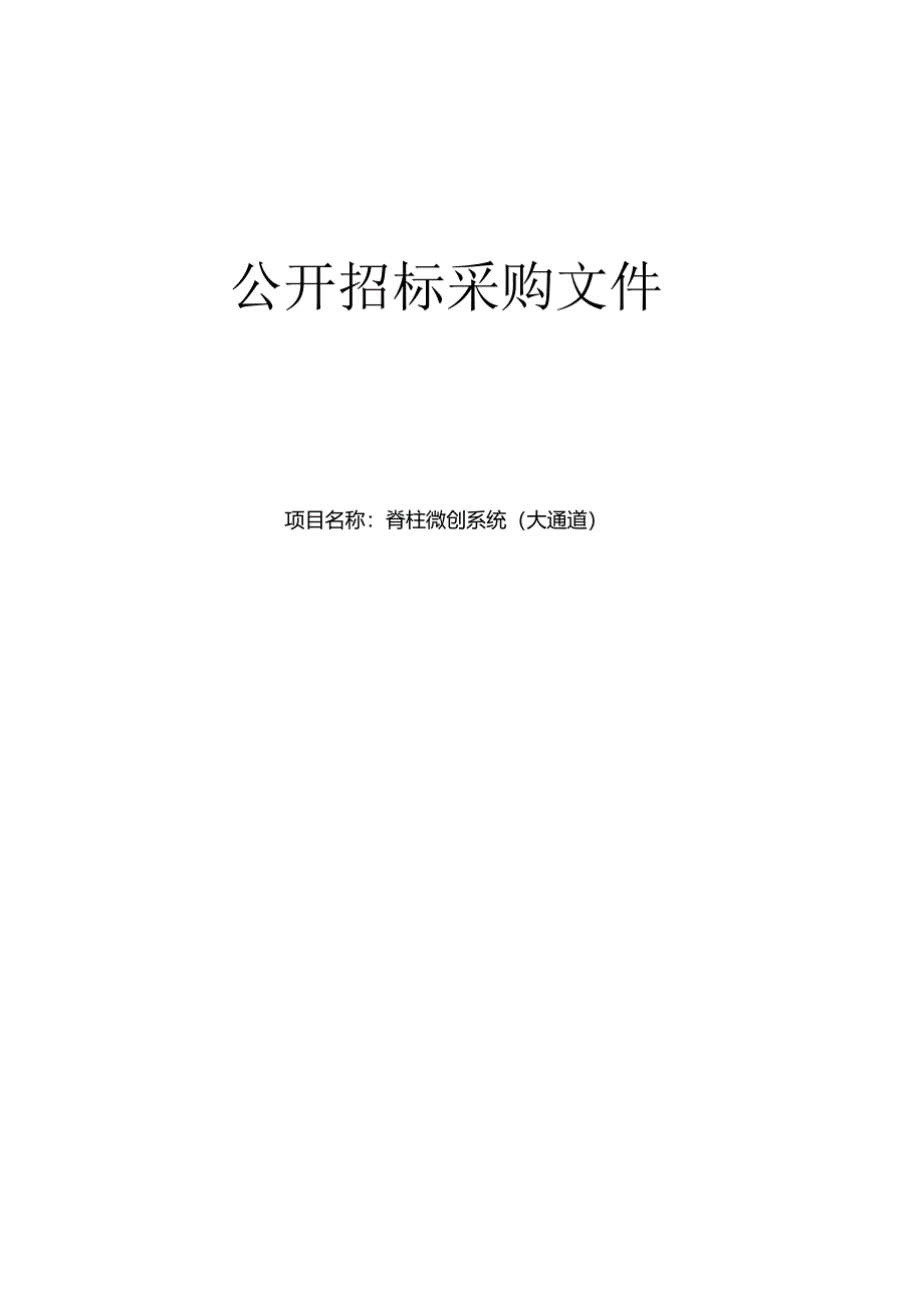 中医医院脊柱微创系统（大通道）项目招标文件.docx_第1页